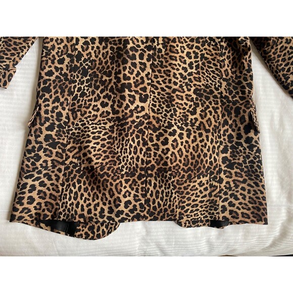 Zara Leopard Animal Print Open Front 3/4 Sleeve Lightweight Blazer Jacket Sz XS - Picture 5 of 10